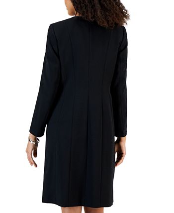 Women's Long Sleeve Seamed Topper Jacket Kasper Women's Long Sleeve Seamed Topper Jacket -CeCe cloth-shop