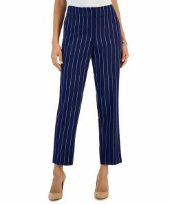 Kasper Women's Mid-Rise Straight-Leg Pinstripe Pants