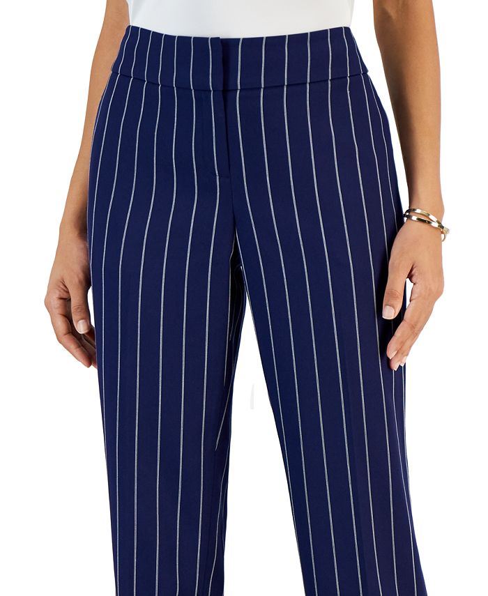 Women's Mid-Rise Straight-Leg Pinstripe Pants Kasper Women's Mid-Rise Straight-Leg Pinstripe Pants -CeCe cloth-shop