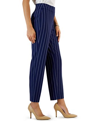 Women's Mid-Rise Straight-Leg Pinstripe Pants Kasper Women's Mid-Rise Straight-Leg Pinstripe Pants -CeCe cloth-shop