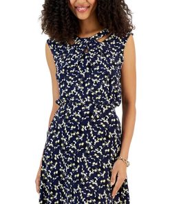 Kasper Women's Floral Print Twist Neck Top