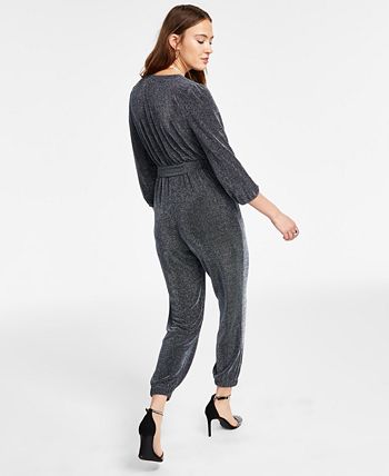 INC International Concepts Metallic Belted Jumpsuit, Created For Macy's 2 INC International Concepts Metallic Belted Jumpsuit, Created For Macy's - Image 2