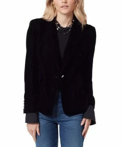 Sam Edelman Women's Velvet Notch-Collar One-Button Blazer