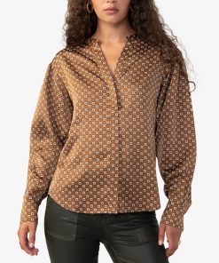 Sanctuary Women's Long-Sleeve Geo-Print Blouse