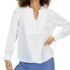 Charter Club Women's Linen Split-Neck Tunic, Created For Macy's