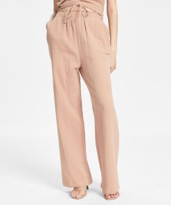 And Now This Women's Textured High-Rise Pull-On Pants