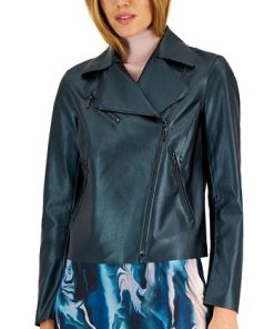 Anne Klein Women's Faux-Leather Motorcycle Jacket 2 Anne Klein Women's Faux-Leather Motorcycle Jacket -CeCe cloth-shop 22837341 fpx