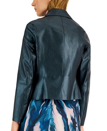 Women's Faux-Leather Motorcycle Jacket Anne Klein Women's Faux-Leather Motorcycle Jacket -CeCe cloth-shop