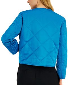 Anne Klein Women's Diamond-Quilted Collarless Jacket -CeCe cloth-shop 22837397 fpx