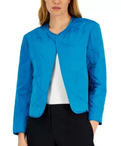 Anne Klein Women's Diamond-Quilted Collarless Jacket -CeCe cloth-shop 22837398 fpx 1
