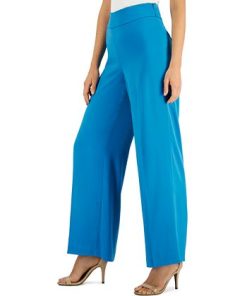 Anne Klein Montreal Satin High-Rise Side-Zip Wide-Leg Pants 9 Anne Klein Montreal Satin High-Rise Side-Zip Wide-Leg Pants -CeCe cloth-shop 22837423 fpx
