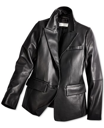 Women's Leather Blazer Coat Anne Klein Women's Leather Blazer Coat -CeCe cloth-shop