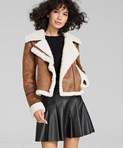 Sam Edelman Women's Faux-Shearling Moto Coat