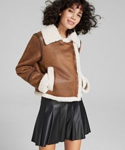 Sam Edelman Women's Faux-Shearling Moto Coat 2 Sam Edelman Women's Faux-Shearling Moto Coat -CeCe cloth-shop 22851271 fpx