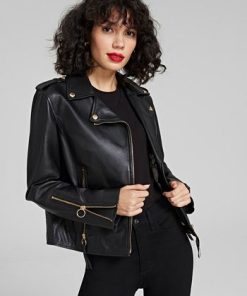 Sam Edelman Women's Leather Moto Jacket -CeCe cloth-shop 22851651 fpx 1