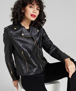 Sam Edelman Women's Leather Moto Jacket -CeCe cloth-shop 22851653 fpx