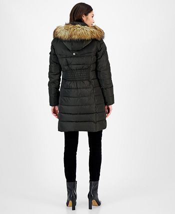 Women's Faux-Fur-Trim Hooded Puffer Coat, Created For Macy's Michael Kors Women's Faux-Fur-Trim Hooded Puffer Coat, Created For Macy's -CeCe cloth-shop