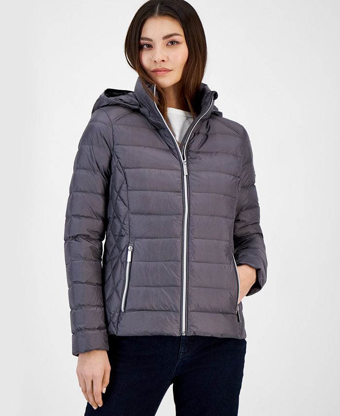 Women's Hooded Packable Down Puffer Coat, Created For Macy's Michael Kors Women's Hooded Packable Down Puffer Coat, Created For Macy's -CeCe cloth-shop
