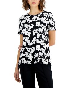 Alfani Women's Printed Crewneck T-Shirt, Created For Macy's