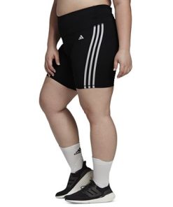ADIDAS Essentials Plus Size 3-Stripes High-Waisted Shorts -CeCe cloth-shop 22864905 fpx