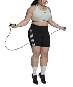 ADIDAS Essentials Plus Size 3-Stripes High-Waisted Shorts -CeCe cloth-shop 22864918 fpx