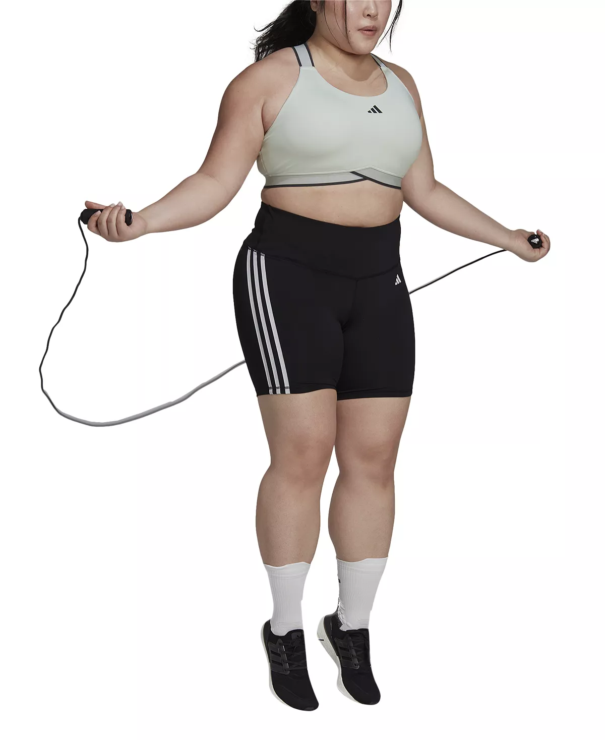 ADIDAS Essentials Plus Size 3-Stripes High-Waisted Shorts - Image 6