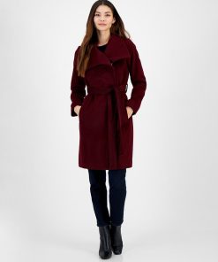 Michael Kors Women's Asymmetric Belted Wrap Coat, Created For Macy's