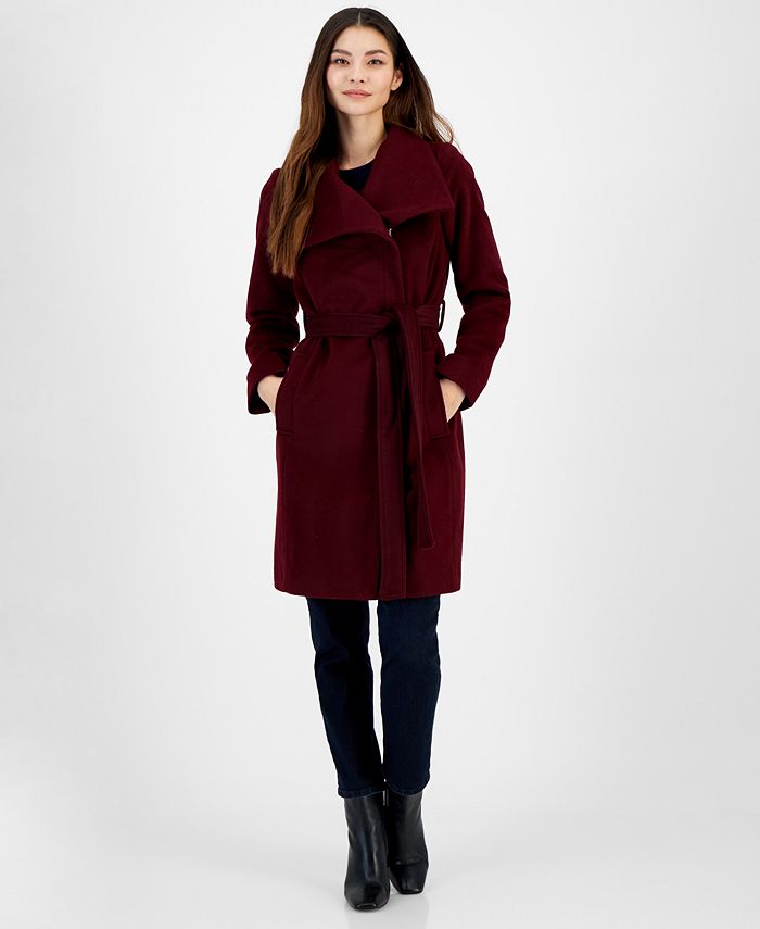 Michael Kors Women's Asymmetric Belted Wrap Coat, Created For Macy's 1 Michael Kors Women's Asymmetric Belted Wrap Coat, Created For Macy's
