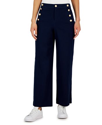 Women's Wide-Leg Sailor Pants, Created For Macy's Charter Club Women's Wide-Leg Sailor Pants, Created For Macy's -CeCe cloth-shop