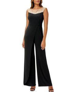 Adrianna Papell Women's Embellished Overlay Jumpsuit