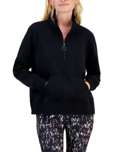 ID Ideology Plus Size Mock-Neck Long-Sleeve Fleece Sweatshirt, Created For Macy's