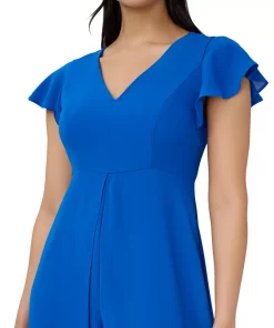 Adrianna Papell Women's Flutter-Sleeve Overlay Jumpsuit -CeCe cloth-shop 22877188 fpx