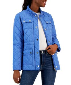 Charter Club Women's Quilted 4-Pocket Collared Jacket, Created For Macy's