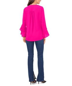 Vince Camuto Flutter-Sleeve Top -CeCe cloth-shop 22901411 fpx