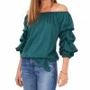 Vince Camuto Women's Off Shoulder Bubble Sleeve Jacquard Top
