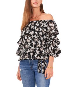 Vince Camuto Women's Off Shoulder Bubble Sleeve Top