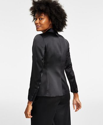Women's Satin One-Button Peak-Lapel Jacket Anne Klein Women's Satin One-Button Peak-Lapel Jacket -CeCe cloth-shop