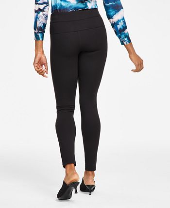 Women's Compression High-Rise Seamed Waistband Leggings Anne Klein Women's Compression High-Rise Seamed Waistband Leggings -CeCe cloth-shop