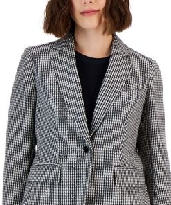 Anne Klein Women's Metallic Tweed One-Button Jacket -CeCe cloth-shop 22908880 fpx