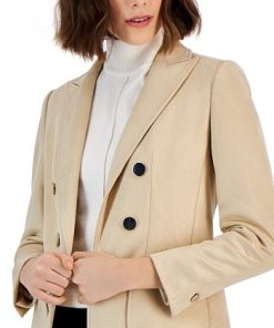 Anne Klein Women's Faux Double-Breasted Scuba-Suede Jacket -CeCe cloth-shop 22909220 fpx