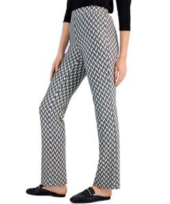 Anne Klein Women's Metallic Chevron Pull-On Bootcut Pants -CeCe cloth-shop 22909250 fpx