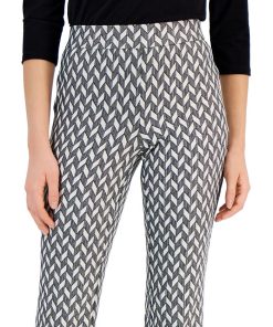 Anne Klein Women's Metallic Chevron Pull-On Bootcut Pants -CeCe cloth-shop 22909251 fpx