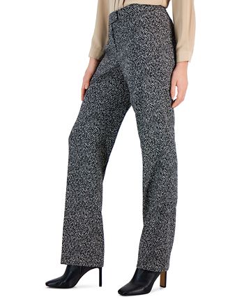 Women's Jacquard Flare-Leg Pants Anne Klein Women's Jacquard Flare-Leg Pants -CeCe cloth-shop