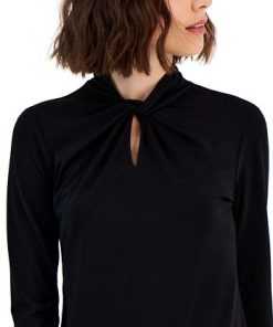 Anne Klein Women's Twist-Neck 3/4-Sleeve Top -CeCe cloth-shop 22909281 fpx