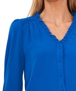 CeCe Women's Ruffled Button-Front Elbow Sleeve Blouse 2 CeCe Women's Ruffled Button-Front Elbow Sleeve Blouse -CeCe cloth-shop 22916136 fpx