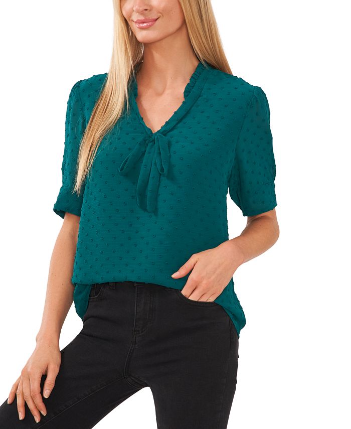 otton Clip-Dot Bow Top CeCe Otton Clip-Dot Bow Top -CeCe cloth-shop