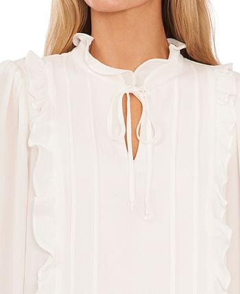 Women's Ruffled Pintucked Blouson-Sleeve Blouse CeCe Women's Ruffled Pintucked Blouson-Sleeve Blouse -CeCe cloth-shop