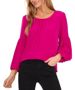 CeCe Women's Scoop Neck Balloon Sleeve Top