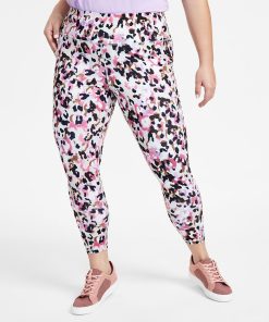 ID Ideology Plus Size Cheetah Splash 7/8 Leggings, Created For Macy's