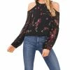 CeCe Women's Floral Cold Shoulder Blouse